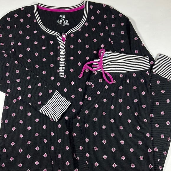 ‘Jane and Bleecker’ Black and Pink Pajama Set, size small - Picture 1 of 4